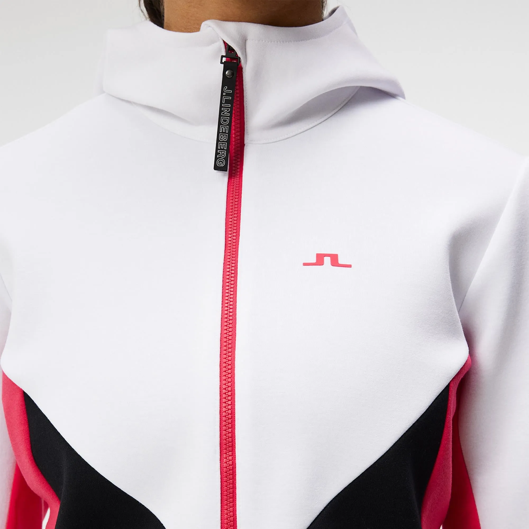 J Lindeberg Crystal Hood Ladies Golf Mid Layer White