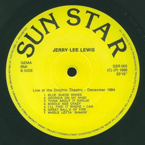 Jerry Lee Lewis ~ Live At Dolphin Theatre Georgia Vol. 2