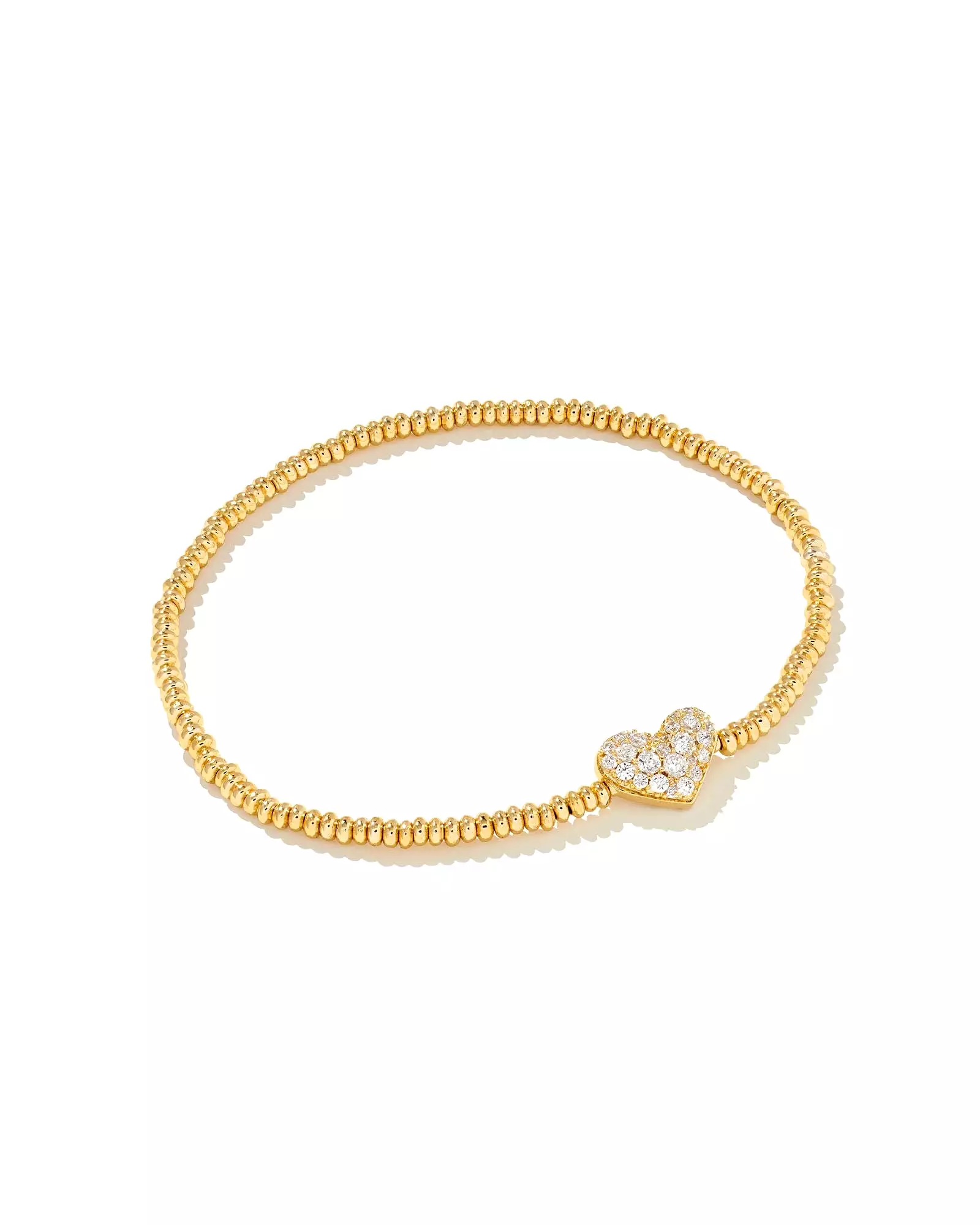 Kendra Scott Ari Pavé Heart Stretch Bracelet in White Crystal