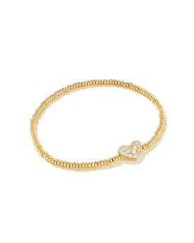 Kendra Scott Ari Pavé Heart Stretch Bracelet in White Crystal