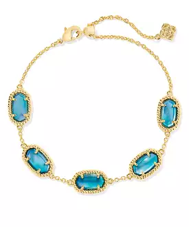 Kendra Scott Grayson Ridge Frame Link Bracelet - Gold/Golden Abalone, Gold/Azalea Illusion OR Gold/Indigo Watercolor