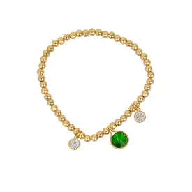 KNIGHT & DAY - Crystal & Emerald Beaded Bracelet