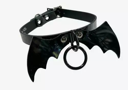 LEATHER BAT VAMP CHOKER 1/4