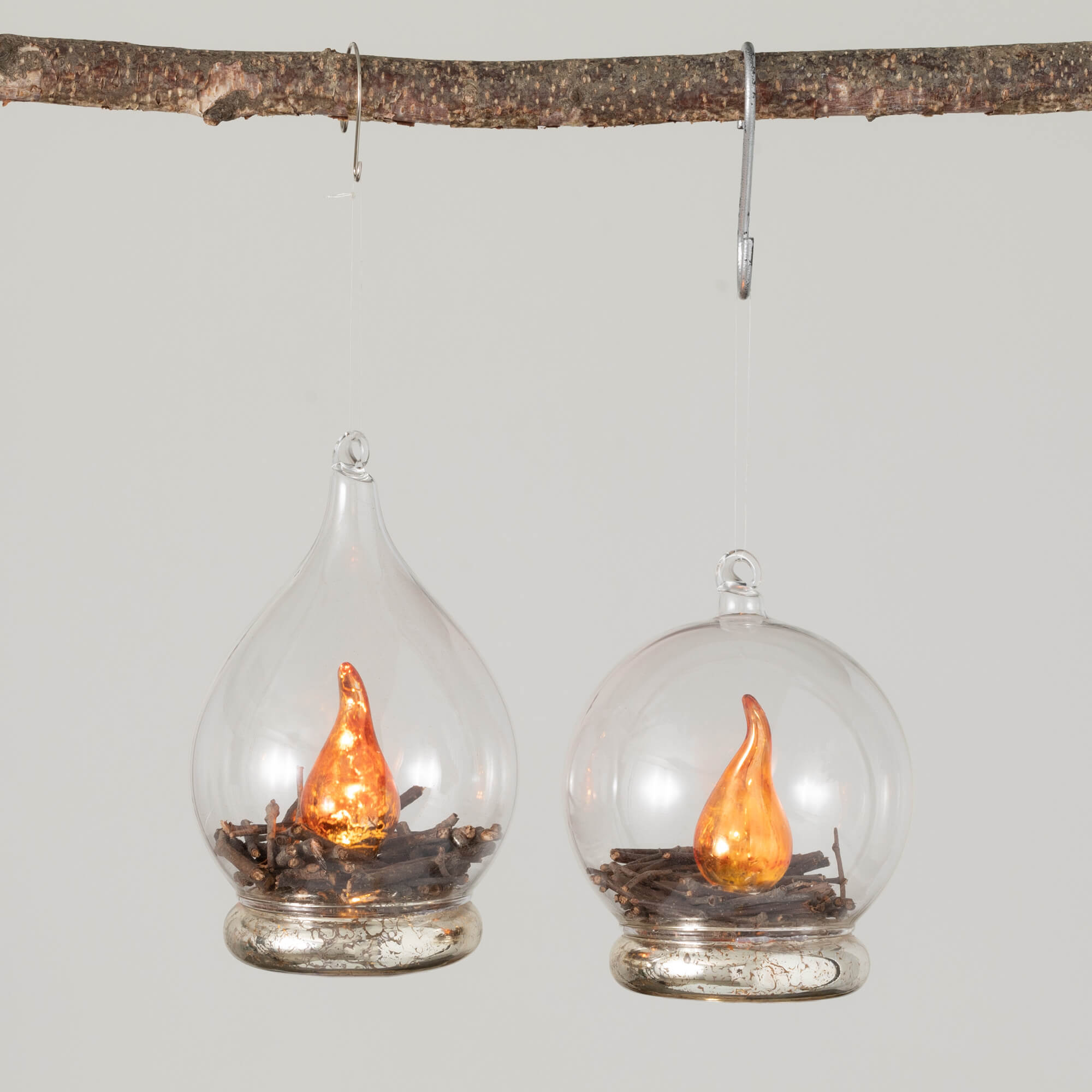 Lighted Campfire Ornament Set