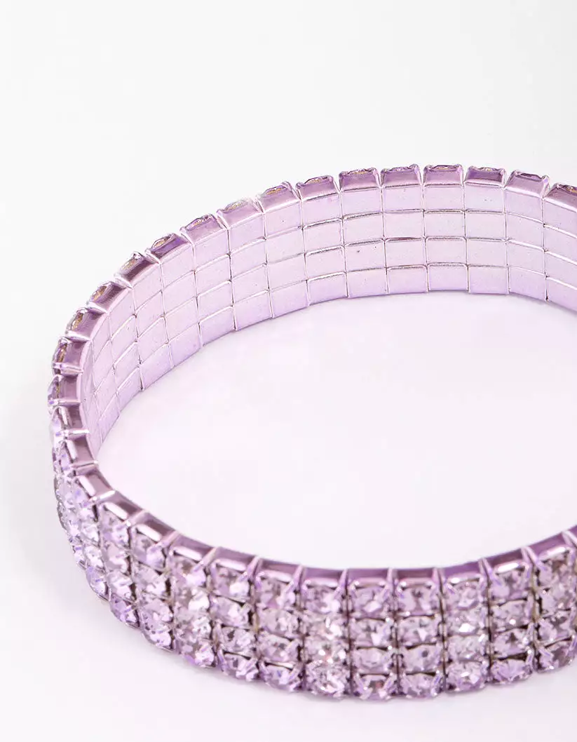 Lilac Stone Bling Stretch Bracelet