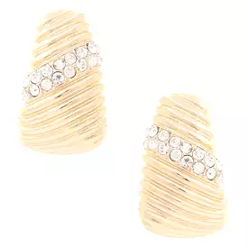 Lined Crystal Metal Earring