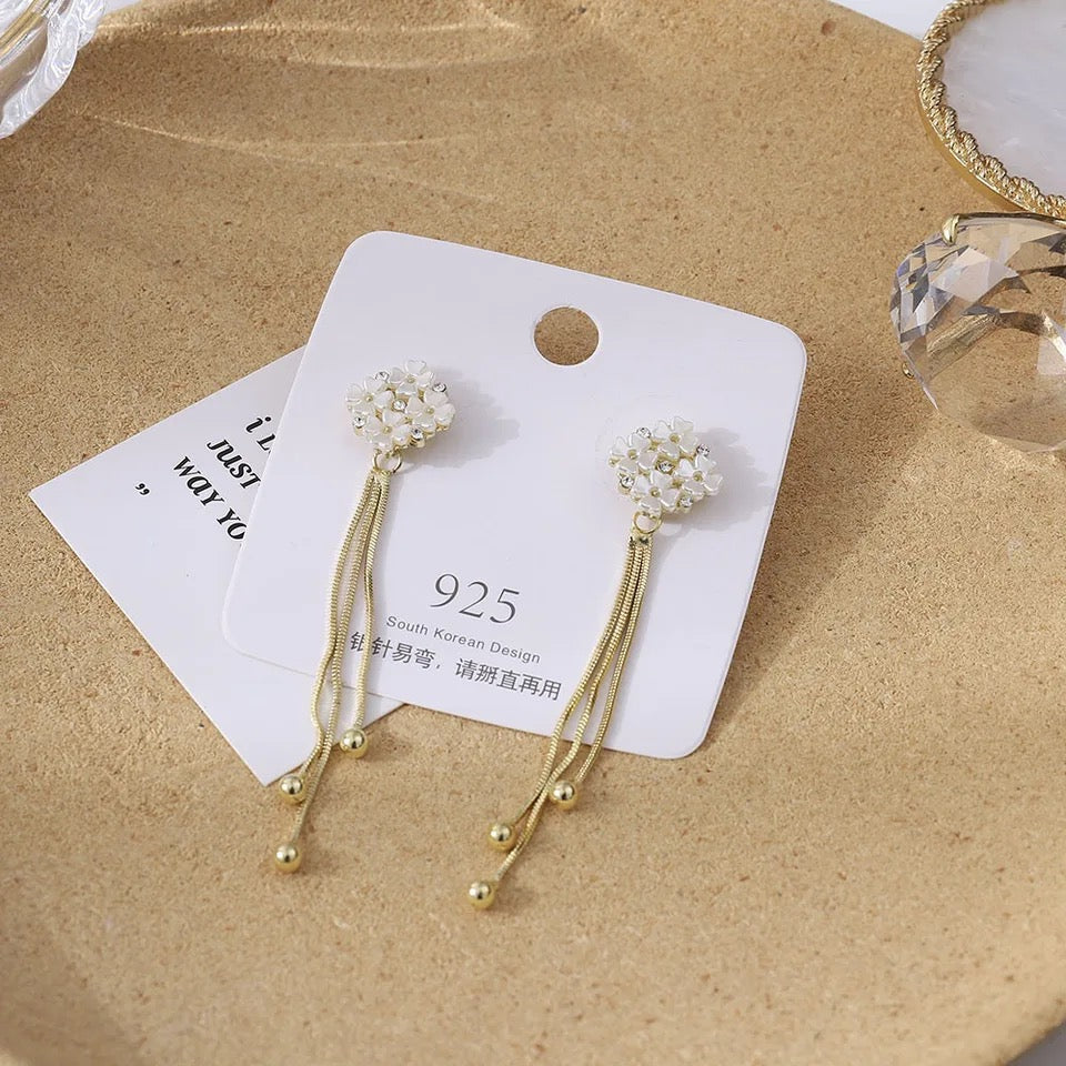 Long Tassel Earrings Women's Simple Golden Silver Color Earrings Party S4265290