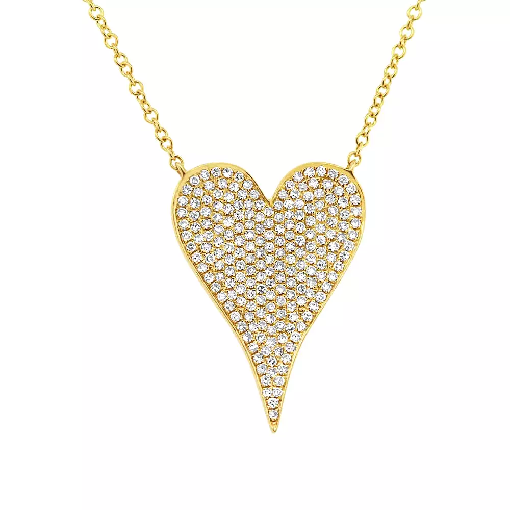 Medium Pave Heart Necklace