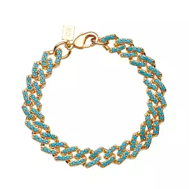 Mexican Chain Bracelet, Mykonos blue