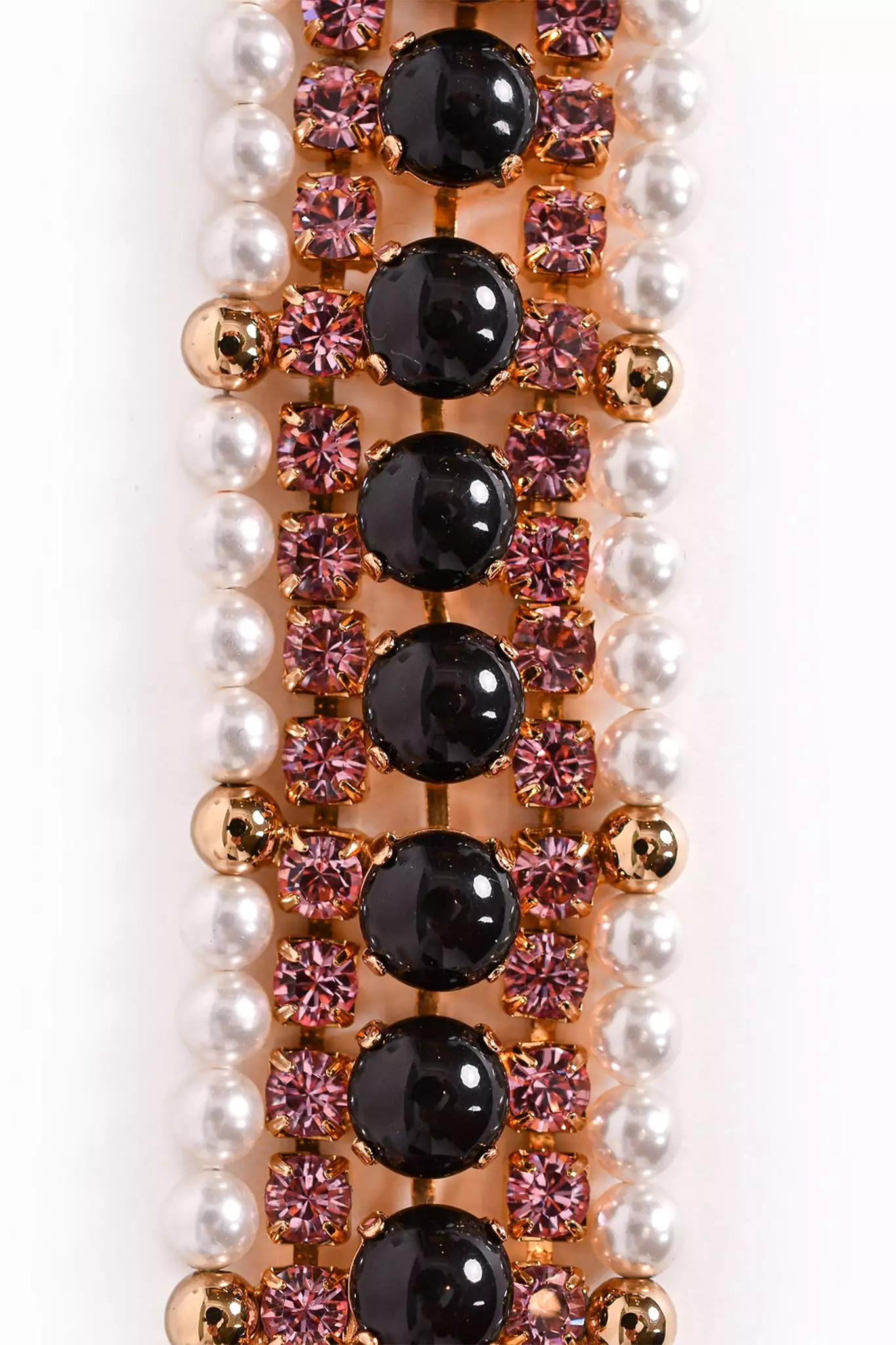 Miu Miu Pearl/Pink/Black Crystal Bracelet