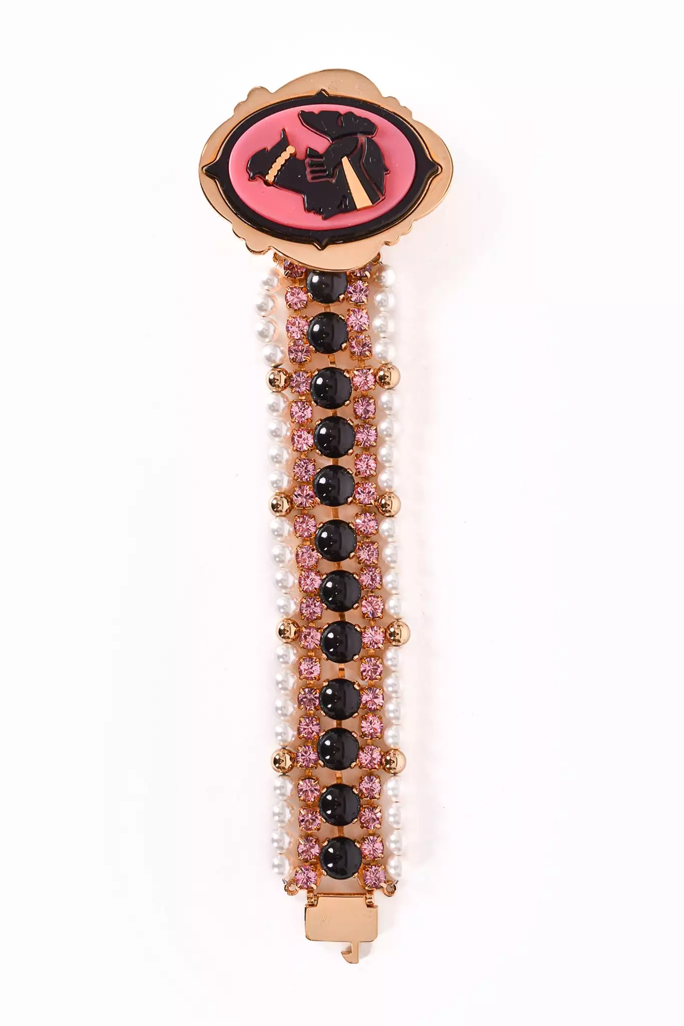 Miu Miu Pearl/Pink/Black Crystal Bracelet