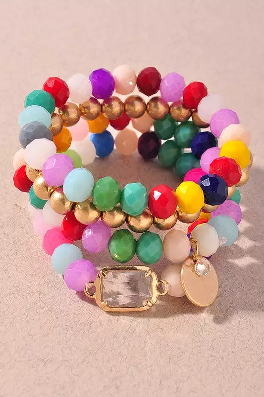 Multi Crystal Beaded Bracelet