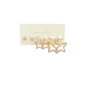 Multi Star 3 Pack Earrings