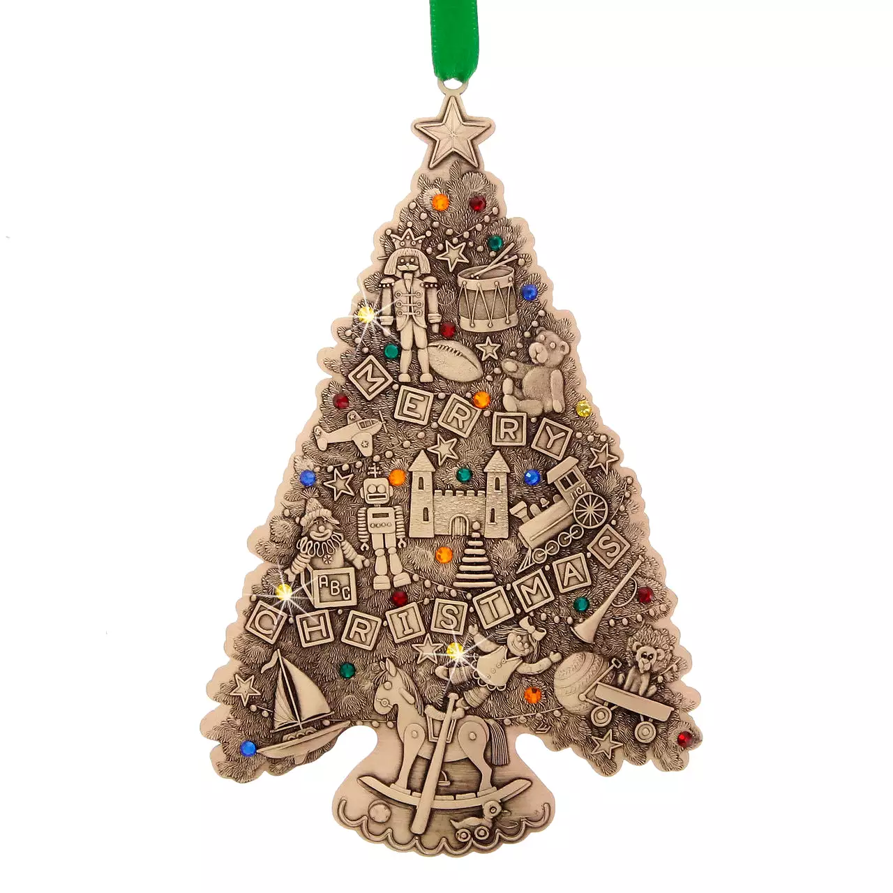 NEW! Limited Edition Oh Christmas Tree Ornament - Christmas Toys (Bronze) by Wendell August Made in USA  21090236CR