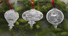 NEW! Portraits of Christmas 3-Piece Ornament Set by Wendell August Made in USA 1XMAS3PCSET