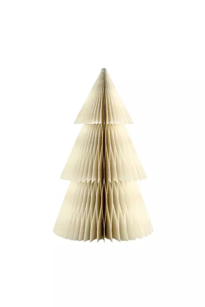 Nordic Rooms - Christmas Ornament - Deluxe Tree Standing Ornament - 45cm - Off-white With Silver Edge