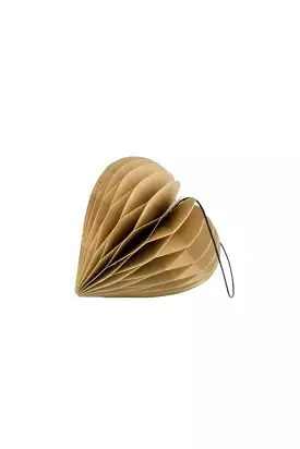 Nordic Rooms - Christmas Ornament - Paper Heart - 9cm - Flaxseed