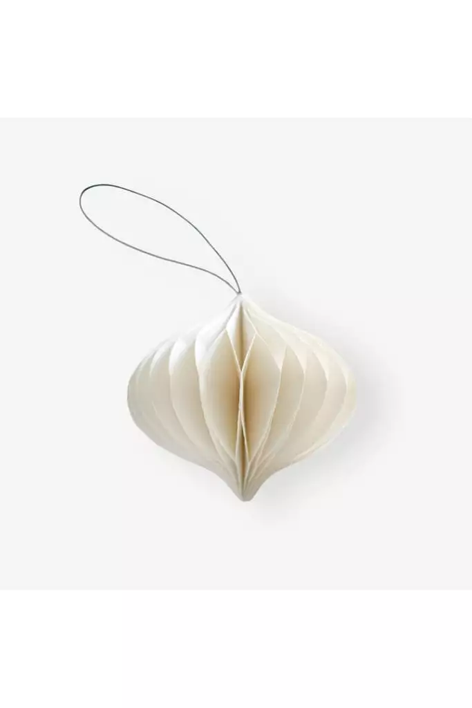 Nordic Rooms - Christmas Ornament - Paper Jewel - 8.5cm - Off White