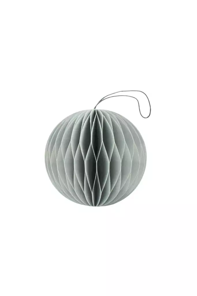 Nordic Rooms - Christmas Ornament - Paper Sphere - 8.5cm - Dusty Blue