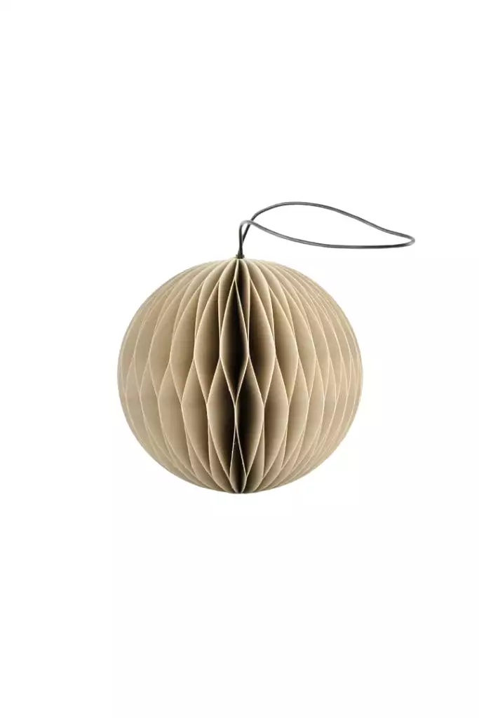 Nordic Rooms - Christmas Ornament - Paper Sphere - 8.5cm - Linen