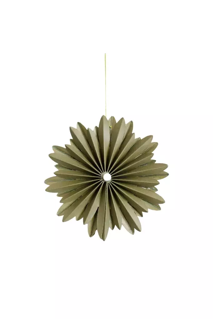 Nordic Rooms - Hanging Star Ornament - 10cm - Olive Green