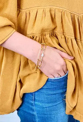 Oversized Crystal Chain Link Bracelet