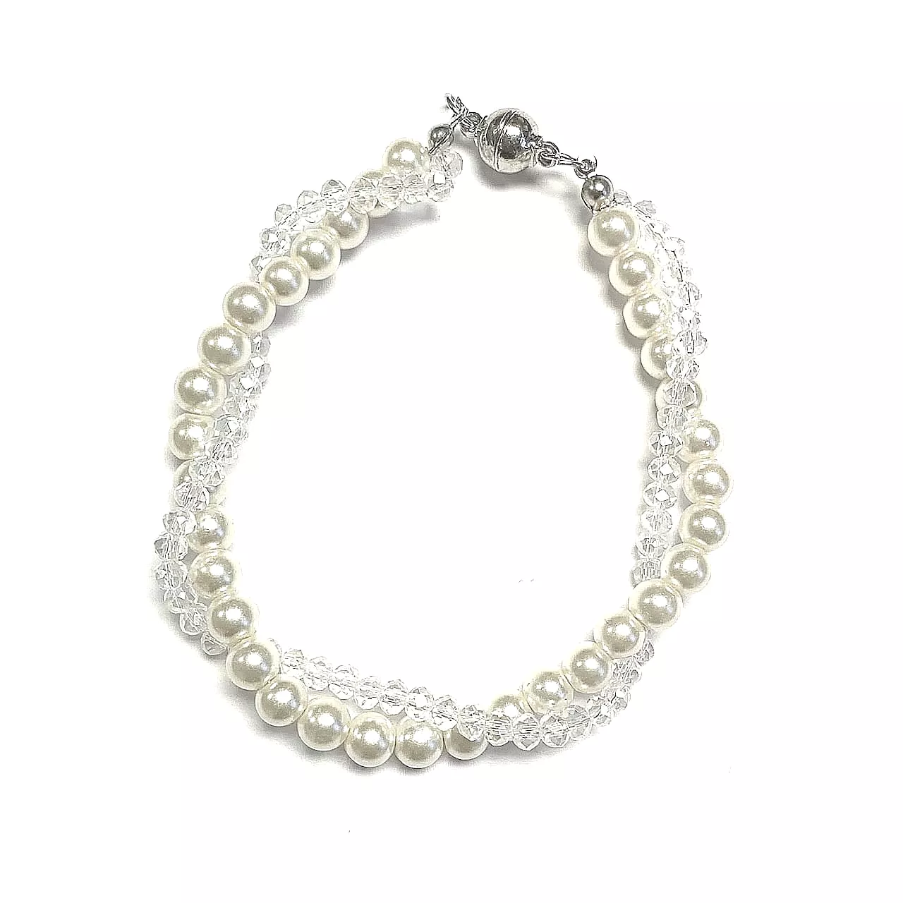 Pearl and Crystal Twist Bracelet