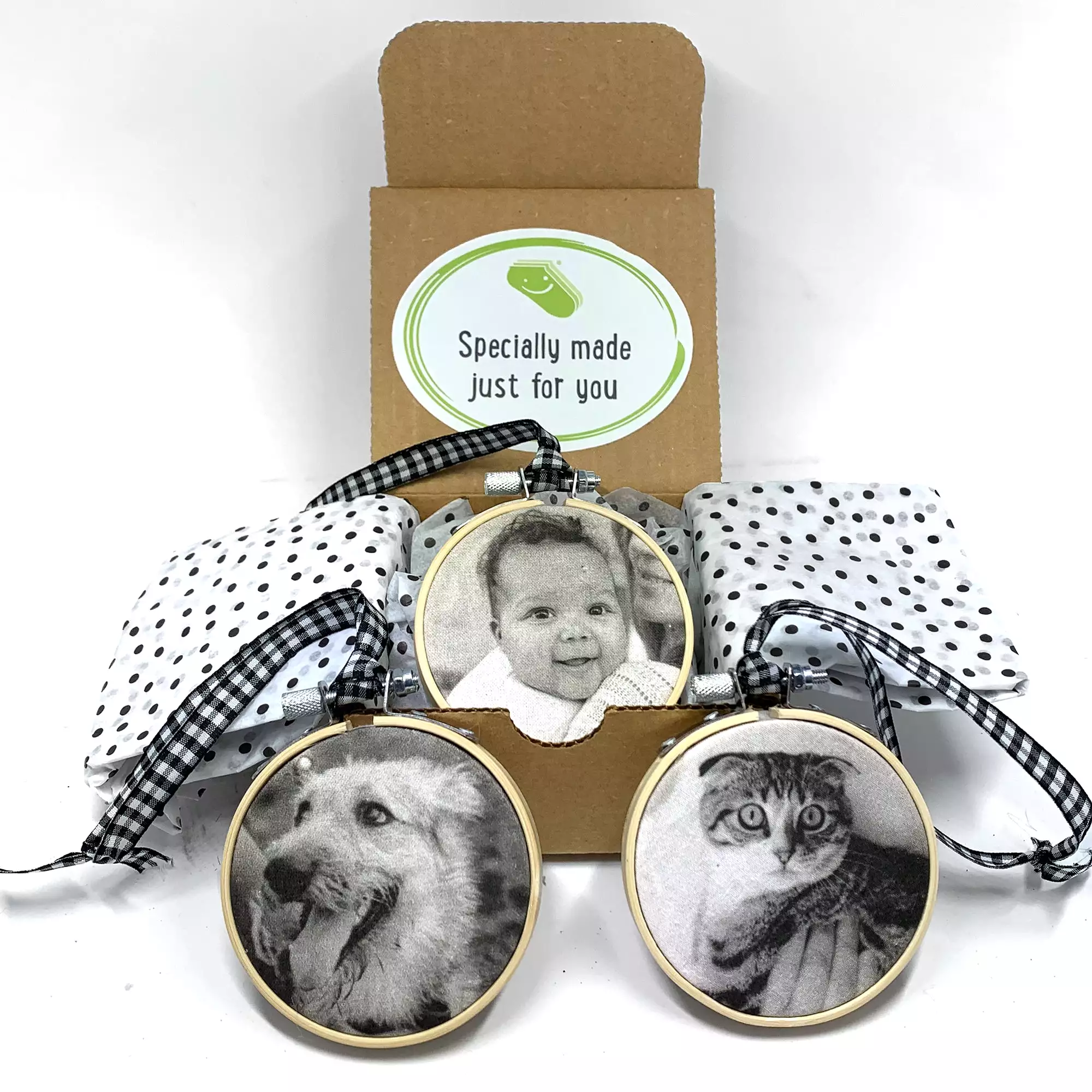 Personalized Photo Ornament with Your Photo in a Gift Box