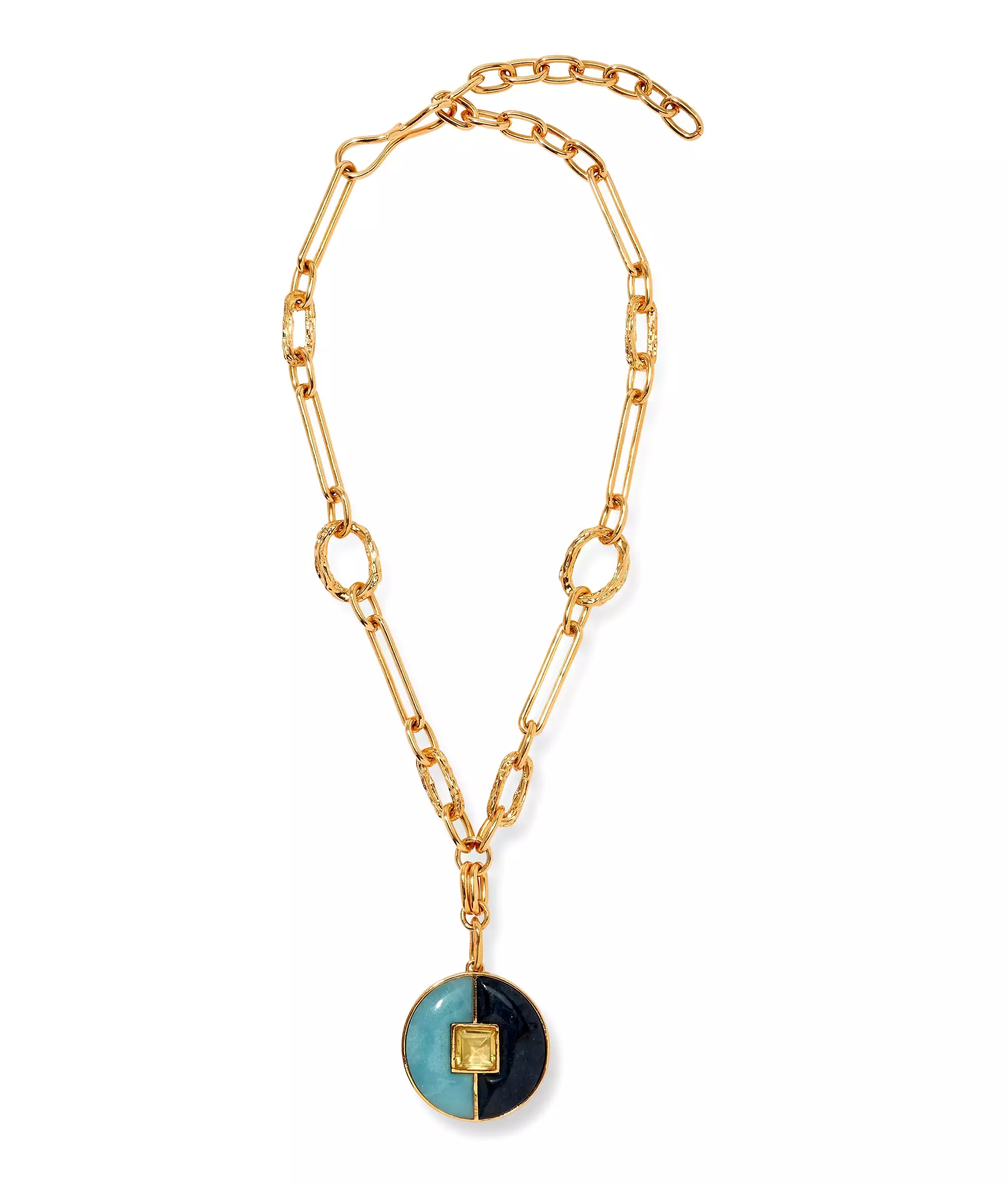 Porto Medallion Necklace in Blue Jasmine