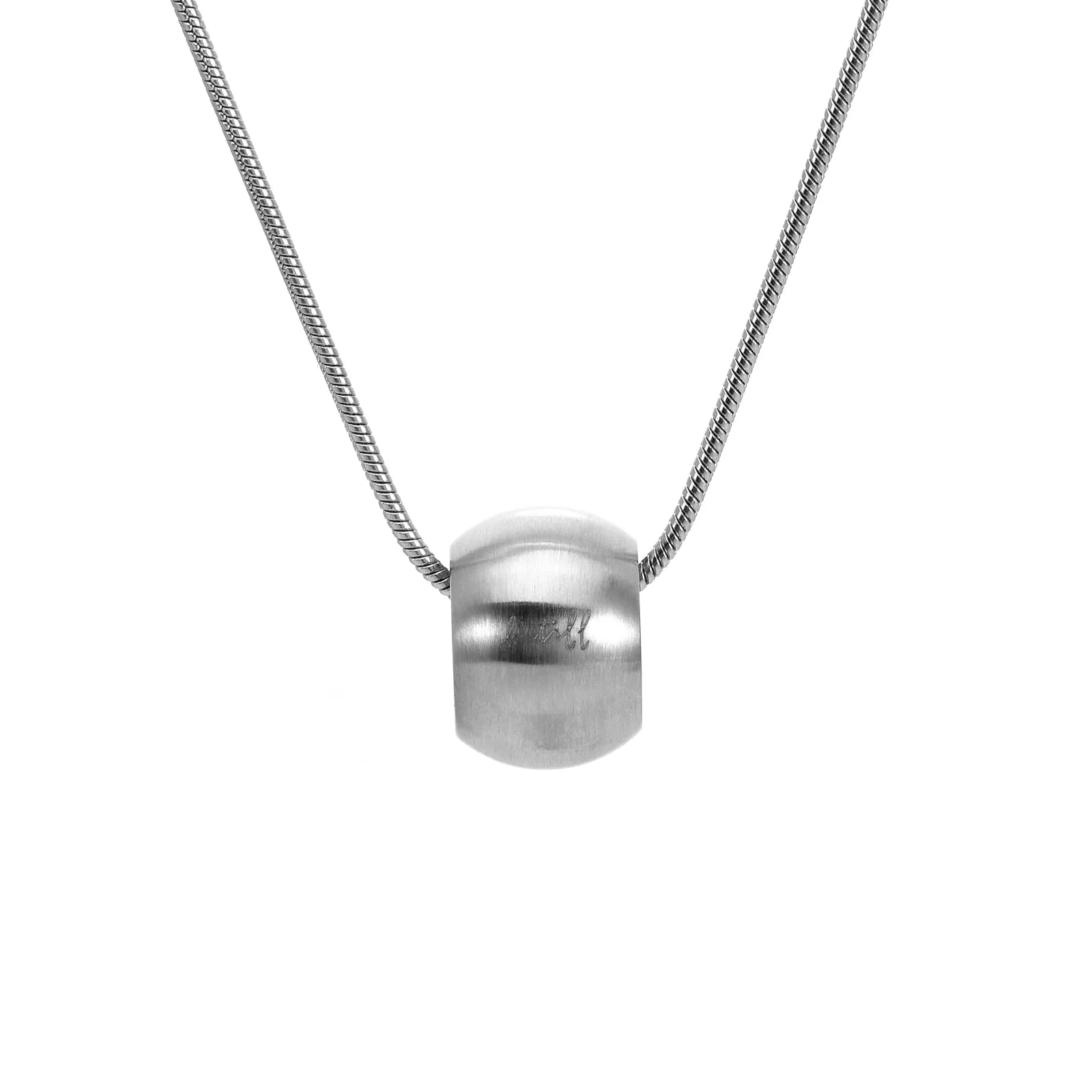 PT220 B.Tiff Pave Hollow Globe Stainless Steel Pendant Necklace