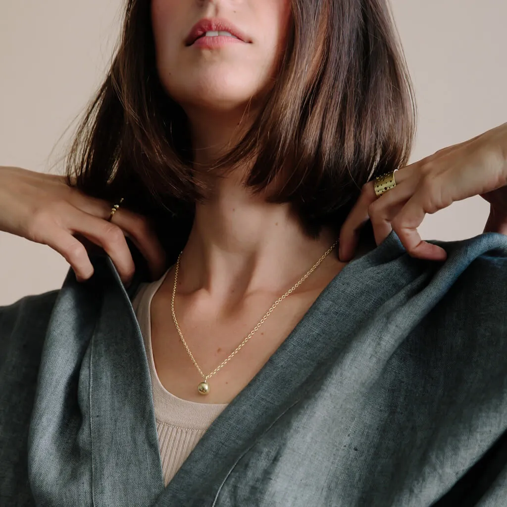 Rain Droplet Necklace - Brass