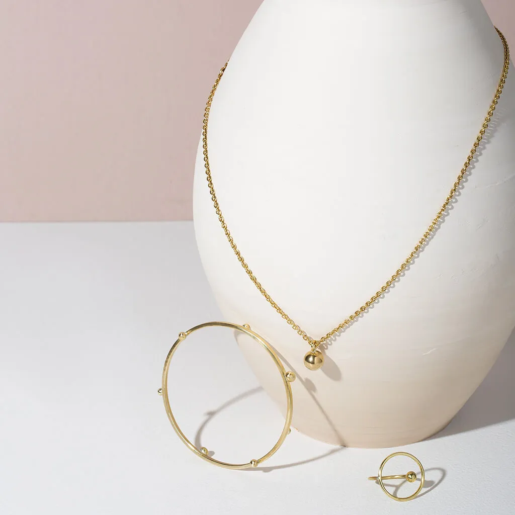 Rain Droplet Necklace - Brass