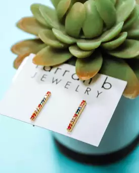 Rainbow Bar Earrings