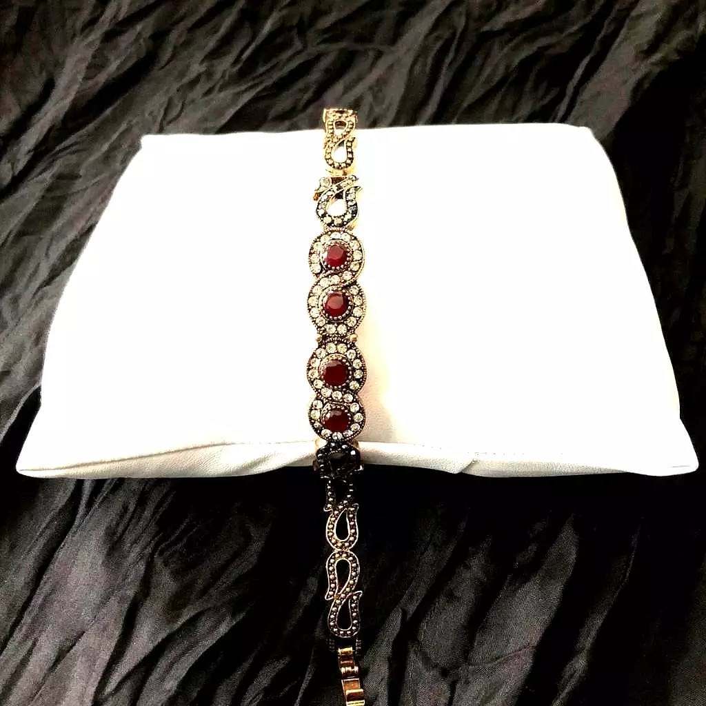 Red Crystal Gold Bracelet