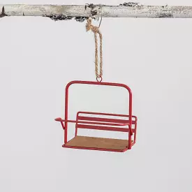 Red Metal Ski Lift Ornament