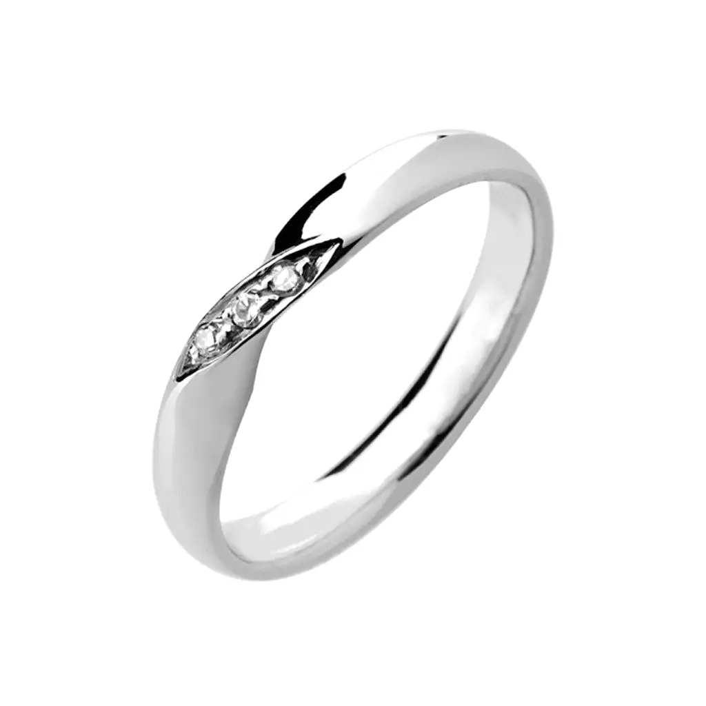 Ribbon Twist Bow Shape Diamond Wedding Band