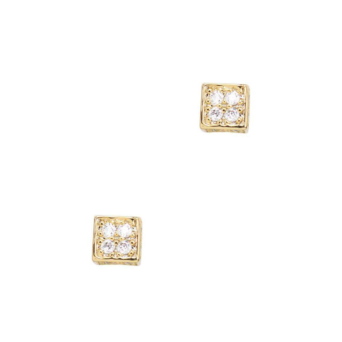 Secret Box Square Stone Stud Earring