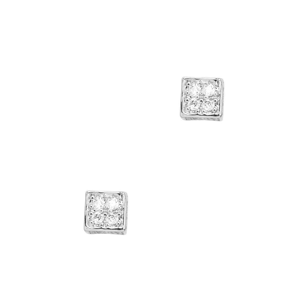 Secret Box Square Stone Stud Earring