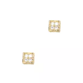 Secret Box Square Stone Stud Earring