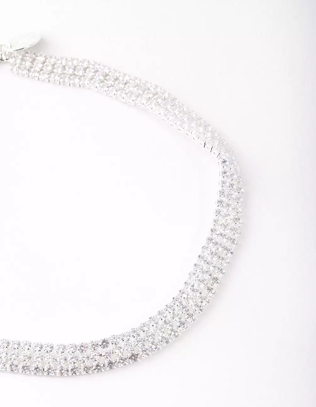 Silver Cubic Zirconia 3 Row Tennis Choker