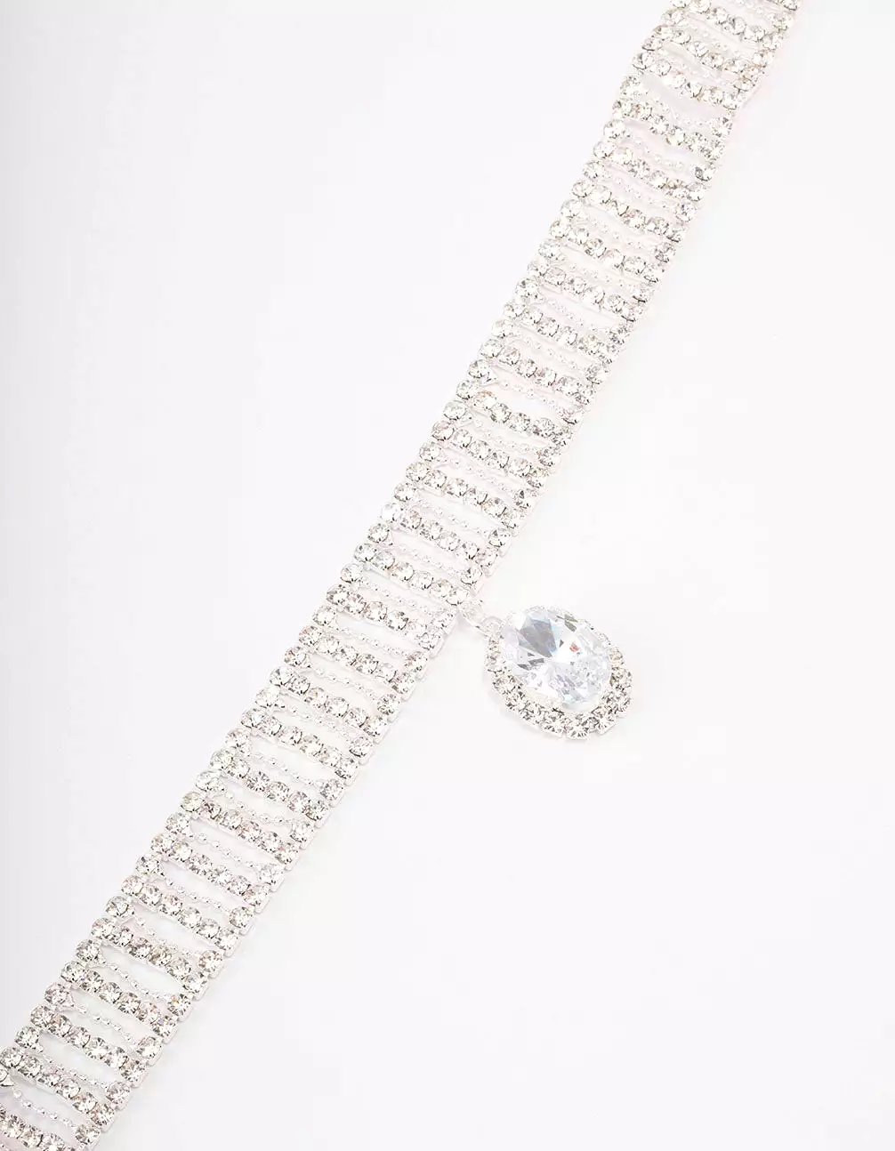 Silver Cubic Zirconia Solitaire Choker