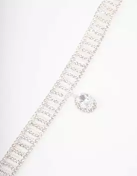 Silver Cubic Zirconia Solitaire Choker