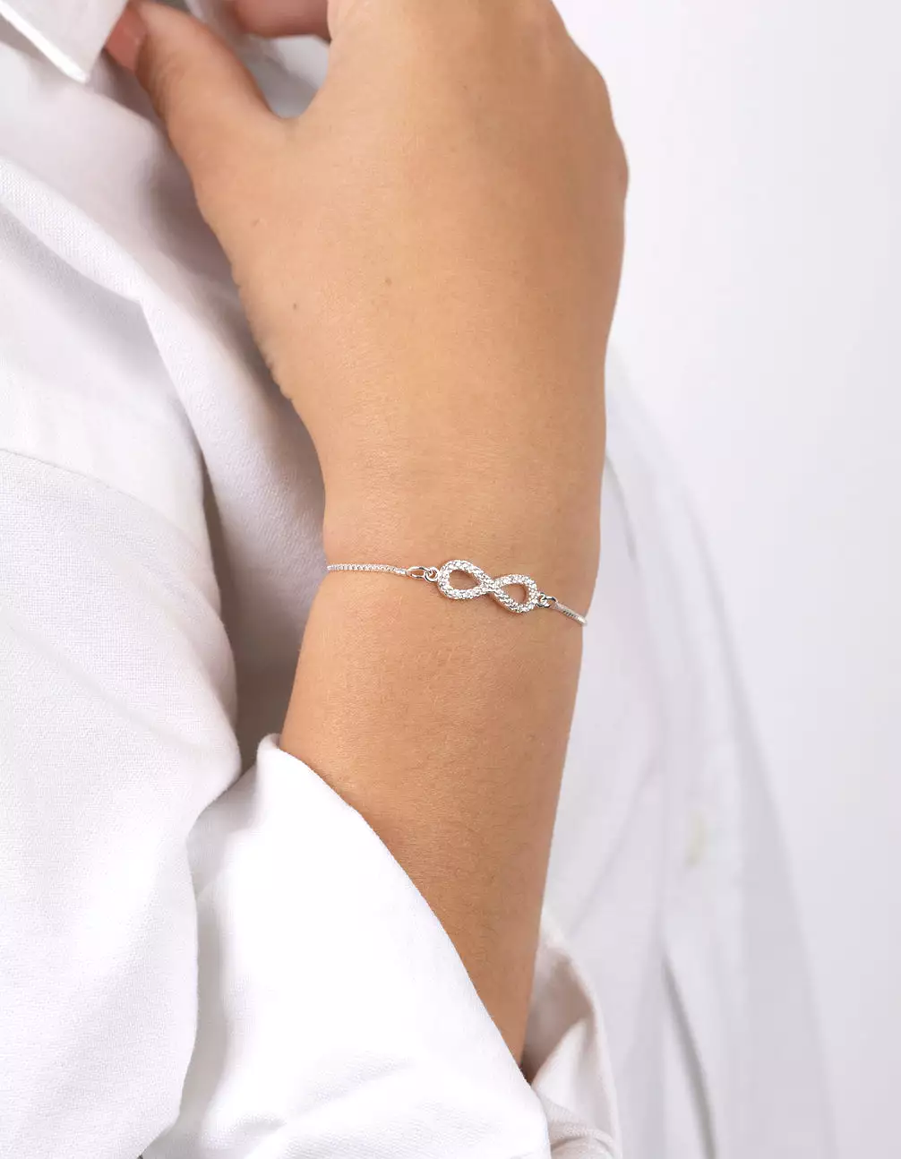 Silver Infinity Diamante Bracelet