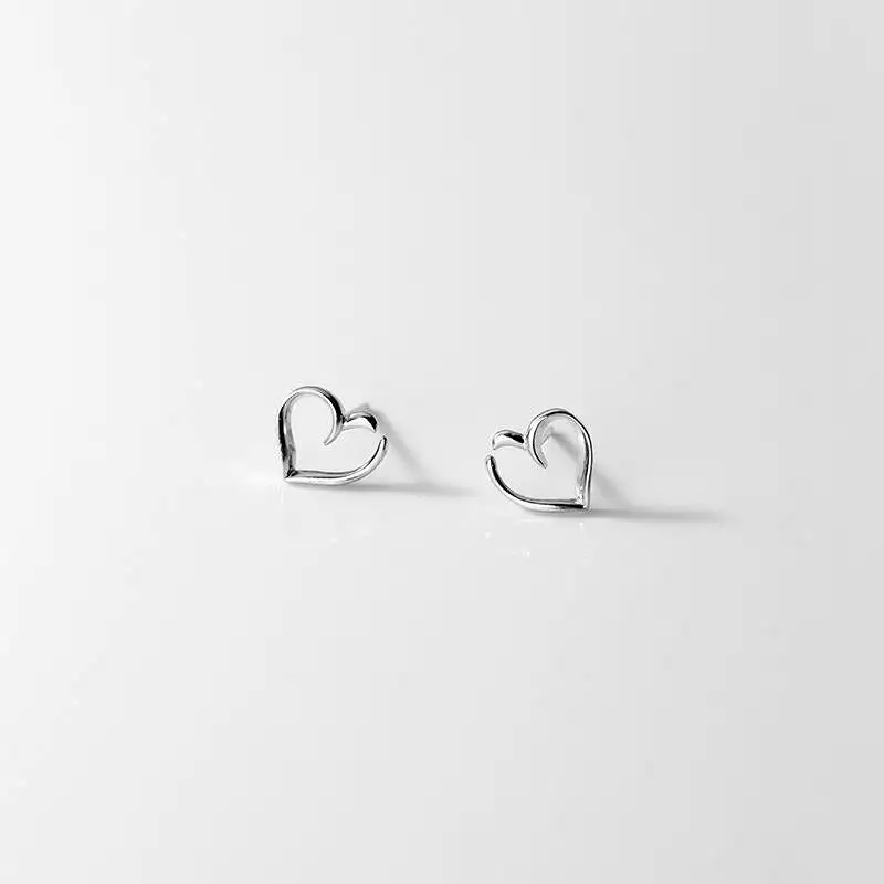 Sterling Silver Heart Silhouette Earrings