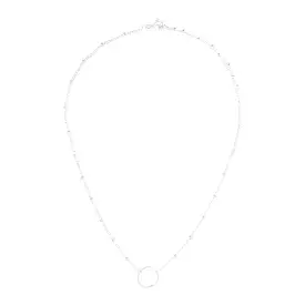 Sterling Silver Open Circle & Metal Bead Choker