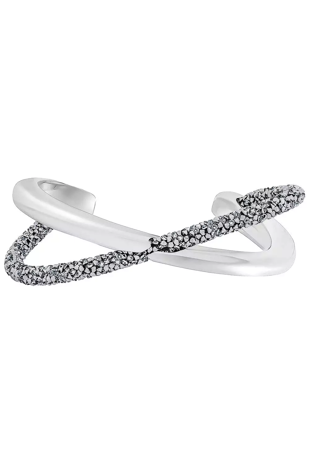 SWAROVSKI Crystal Dust Stainless Steel Plated Cross Cuff (M)