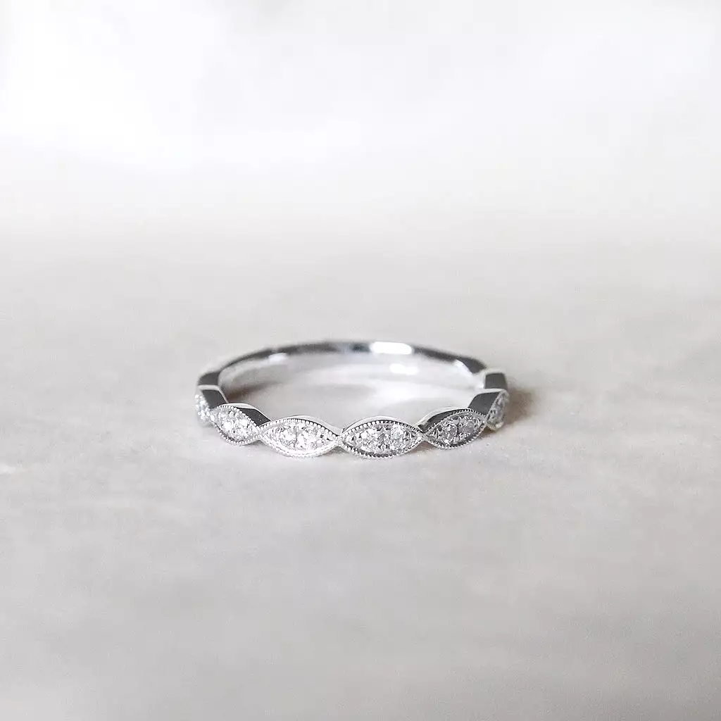 The Eden Diamond Band - Vintage Style Diamond Wedding Band