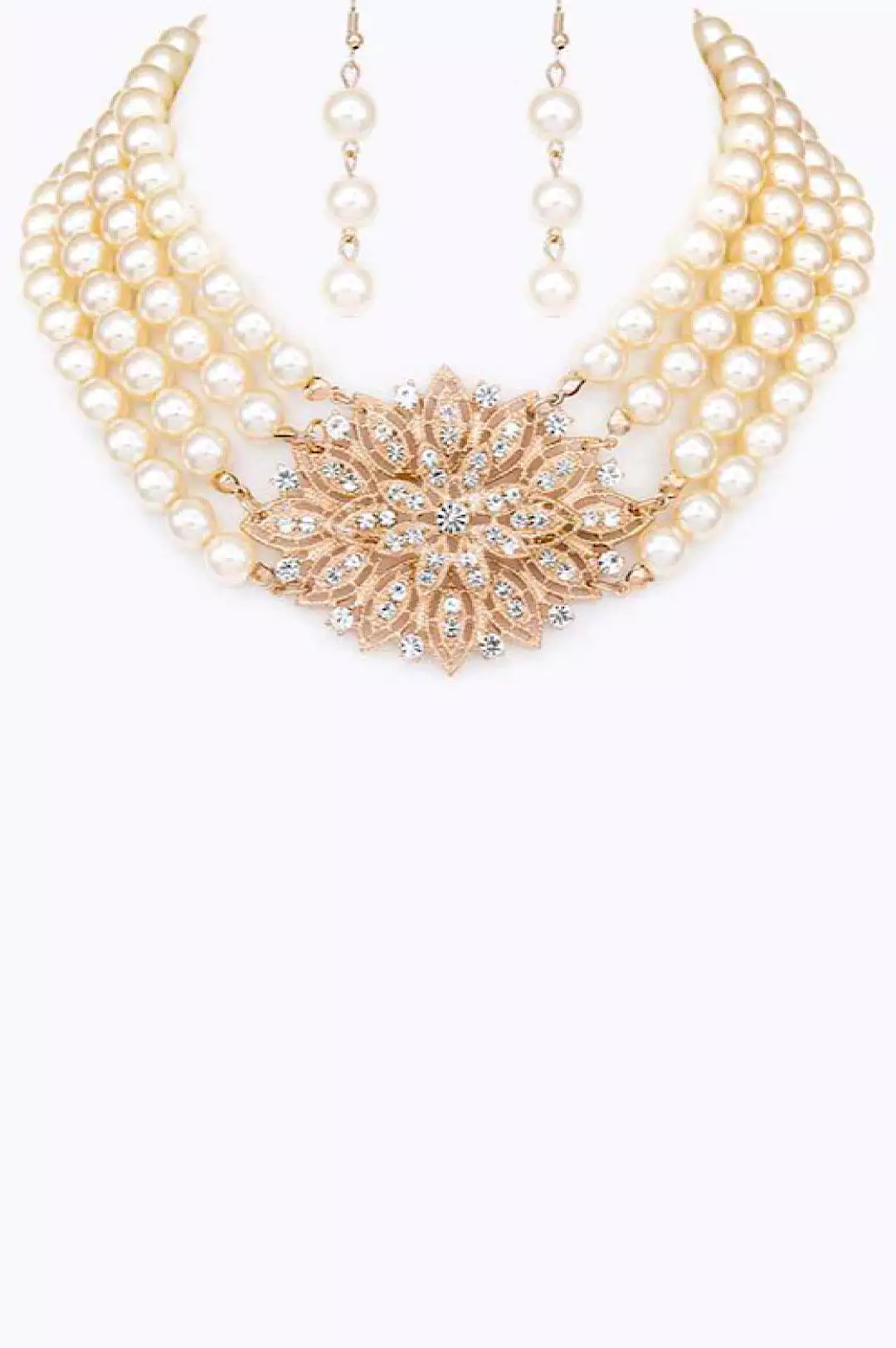 Three Strand Pearl Necklace