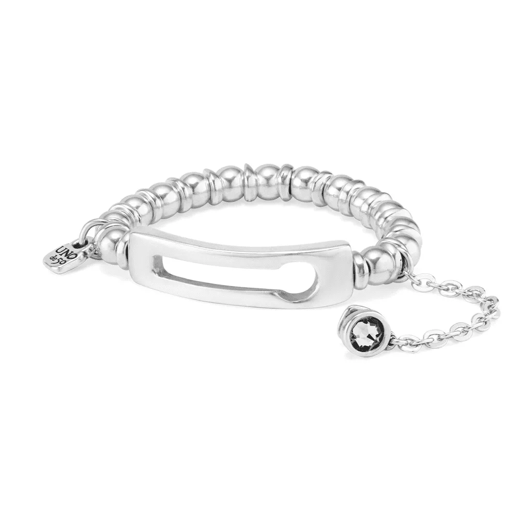 UNOde50 Silver EMPOWER Link Crystal Bracelet