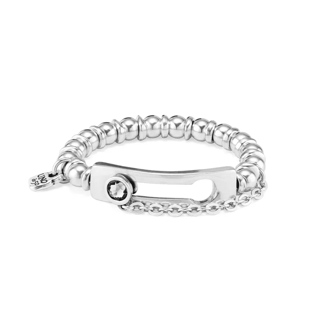 UNOde50 Silver EMPOWER Link Crystal Bracelet